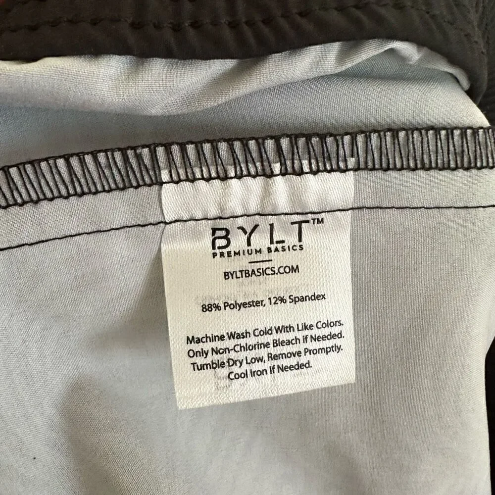 BYLT Basics Men’s Coastal Boardshort 2.0 Hybrid All Over Wave Print Black and Sa